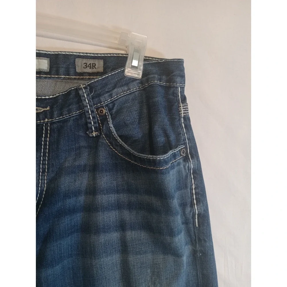 BKE Buckle Derek Jeans Men's Straight Leg Light Wash Cotton Blend Stretch 34Rx32